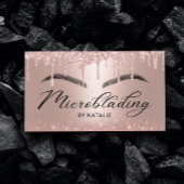 Carte De Visite Microblading Rose Gold Parties scintillant Dripogr
