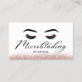 Carte De Visite Microblading Rose Gold Parties scintillant Élégant (Devant)
