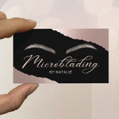 Carte De Visite Microblading Rose Gold Typography Brows Salon