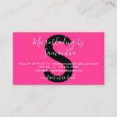 Carte De Visite Microblading rose néon Guérir les soins postérieur (Devant)