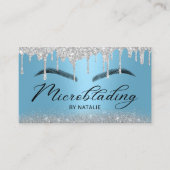 Carte De Visite Microblading Silver Drivers Light Blue Brow Spa (Devant)