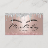 Carte De Visite Microblading Silver Drivers Rose Gold Typographie (Devant)