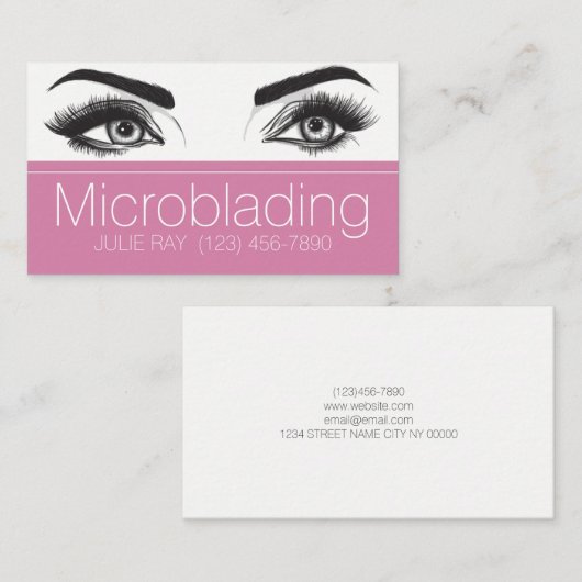 Carte De Visite Microblading, sourcils, tatouage, Maquillage perma (Devant / Derrière)