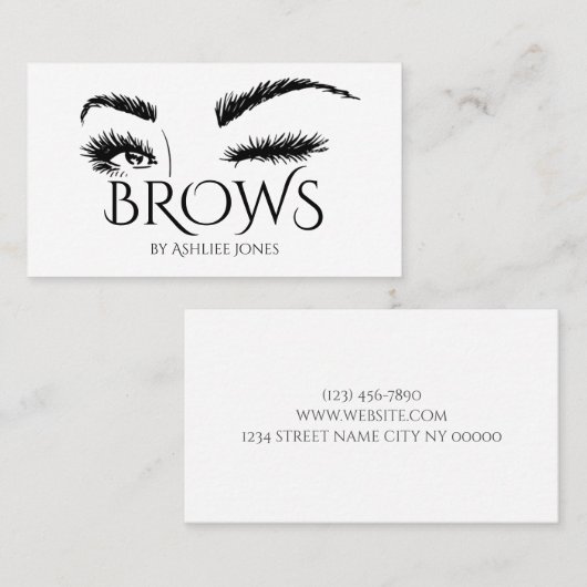 Carte De Visite Microblading, sourcils, tatouage, Maquillage perma (Devant / Derrière)
