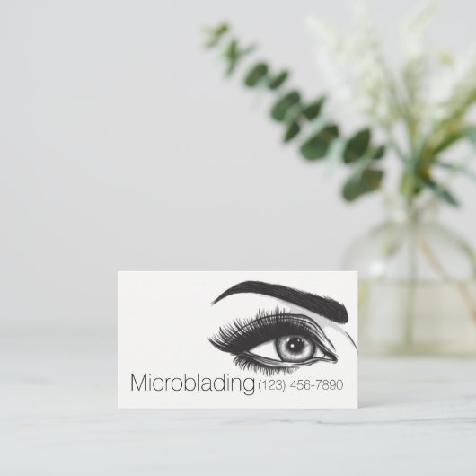 Carte De Visite Microblading, sourcils, tatouage, Maquillage perma (Debout devant)