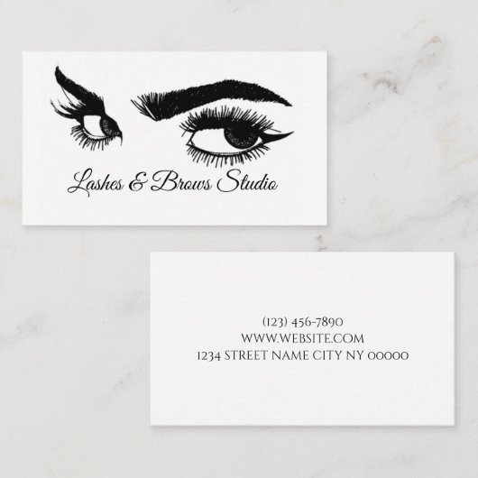 Carte De Visite Microblading, sourcils, tatouage, Maquillage perma (Devant / Derrière)