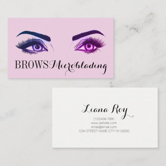 Carte De Visite Microblading, sourcils, tatouage, Maquillage perma (Devant / Derrière)