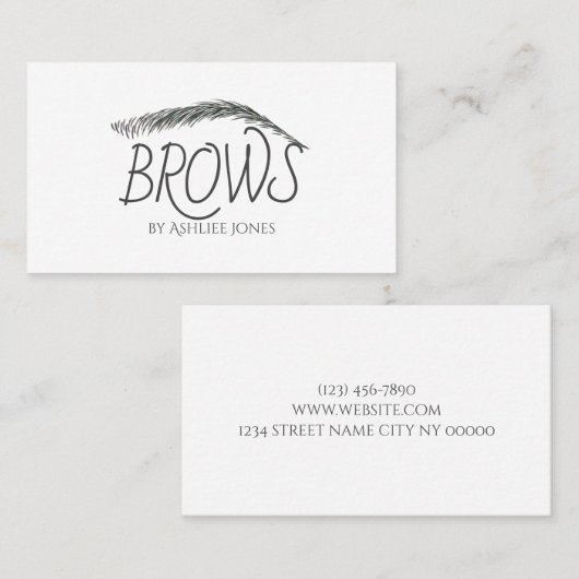 Carte De Visite Microblading, sourcils, tatouage, Maquillage perma (Devant / Derrière)