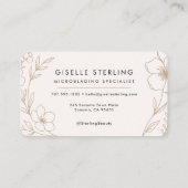 Carte De Visite Microblading Specialist Botanical Blush and Black  (Dos)