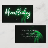Carte De Visite Microblading Vert Néon (Devant / Derrière)