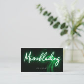 Carte De Visite Microblading Vert Néon (Debout devant)