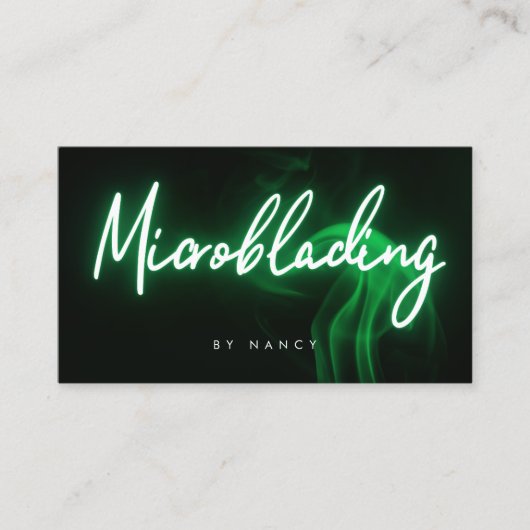 Carte De Visite Microblading Vert Néon (Devant)