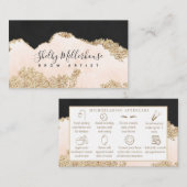 Carte De Visite Microbling Aftercare Pink Gold Black Instruction (Devant / Derrière)