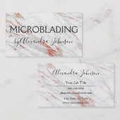 Carte De Visite Microbling en marbre rose et Rose or (Devant / Derrière)