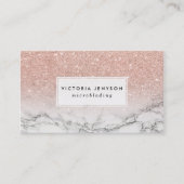 Carte De Visite Microbling faux rose rose parties scintillant marb (Devant)