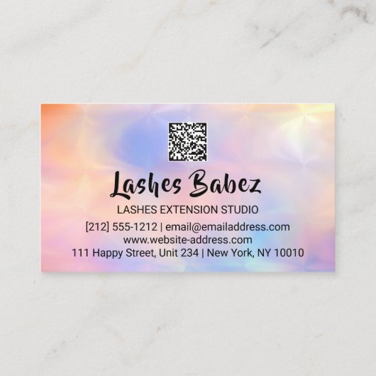 Carte De Visite Microbling maquillage Eyelash violet Holographe Lo (Dos)