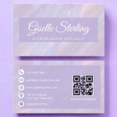 Carte De Visite Microbling QR Code Iridescente Pastel Opal