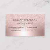Carte De Visite Microbling Rose or parties scintillant ombre métal (Dos)