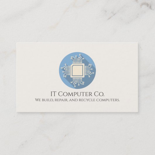 Carte De Visite Microchip bleu (Dos)