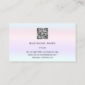 Carte De Visite Microlame à fraise Eyelash. Logo QR CODE Silver Om (Dos)