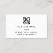 Carte De Visite Microlame Eyelash Brow QR Logo gris blanc (Dos)