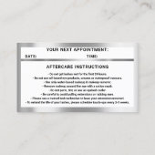 Carte De Visite Microlame Eyelash QRCODE Aftercare Silver White (Dos)