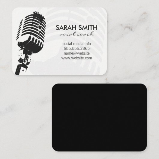 Carte De Visite Microphone (Devant / Derrière)