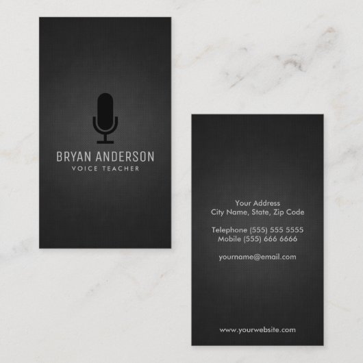 Carte De Visite Microphone (Devant / Derrière)