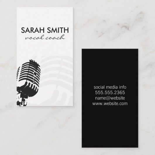 Carte De Visite Microphone (Devant / Derrière)