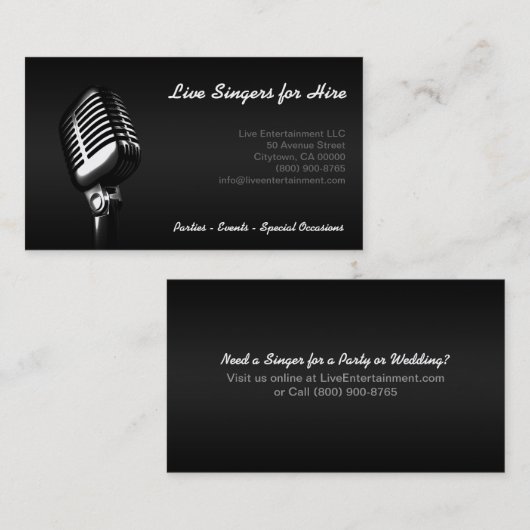Carte de visite "Microphone" (Devant / Derrière)