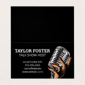 Carte De Visite Microphone à main | Singer | Hôte radio (Extérieur déplié)