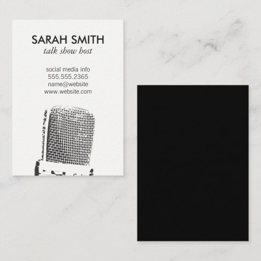 Carte De Visite Microphone / Animation (Devant / Derrière)
