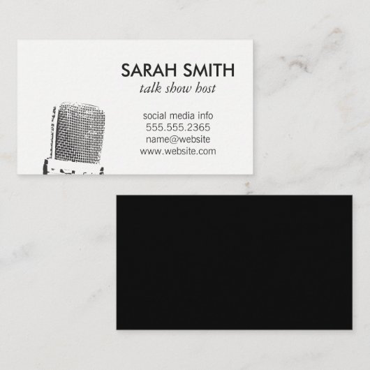 Carte De Visite Microphone / Animation (Devant / Derrière)