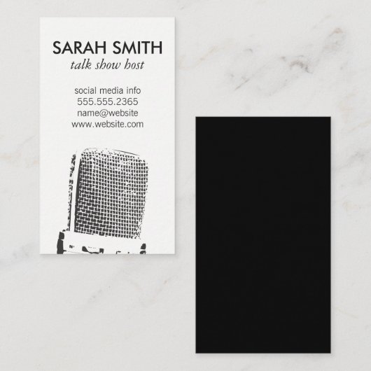 Carte De Visite Microphone / Animation (Devant / Derrière)
