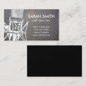 Carte De Visite Microphone / Animation | Arrière - plan métallique (Devant / Derrière)