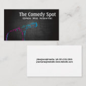Carte De Visite Microphone coloré | hôte | Comédien (Devant / Derrière)
