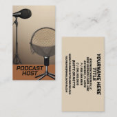 Carte De Visite Microphone de l'hôte de podcast (Devant / Derrière)