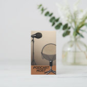 Carte De Visite Microphone de l'hôte de podcast (Debout devant)
