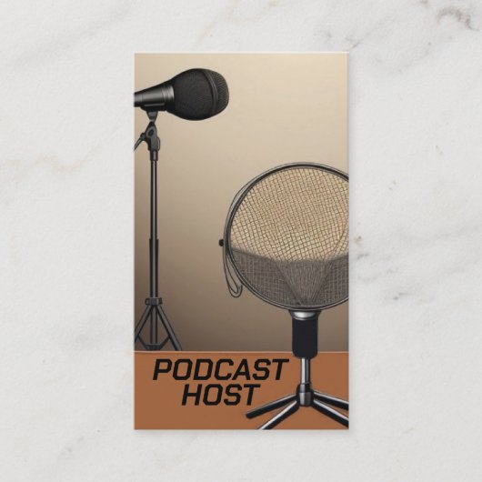 Carte De Visite Microphone de l'hôte de podcast (Devant)