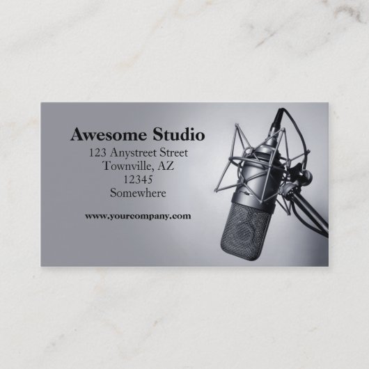 Carte De Visite microphone de studio (Devant)
