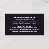 Carte De Visite Microphone élégant, Podcaster, Podcast (Dos)