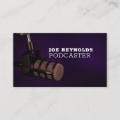 Carte De Visite Microphone élégant, Podcaster, Podcast (Devant)