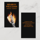 Carte De Visite Microphone en feu (Devant / Derrière)