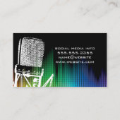 Carte De Visite Microphone | Equaliseur numérique coloré (Dos)