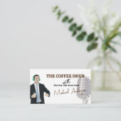 Carte De Visite Microphone | Hôte de présentation de baladodiffusi (Debout devant)