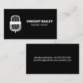 Carte De Visite Microphone | Hôte radio | Podcast (Devant / Derrière)