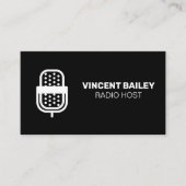 Carte De Visite Microphone | Hôte radio | Podcast (Devant)