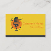 Carte De Visite Microphone jaune et orange (Dos)