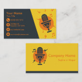 Carte De Visite Microphone jaune et orange (Devant / Derrière)