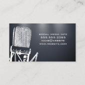 Carte De Visite Microphone | Logo audio numérique (Dos)